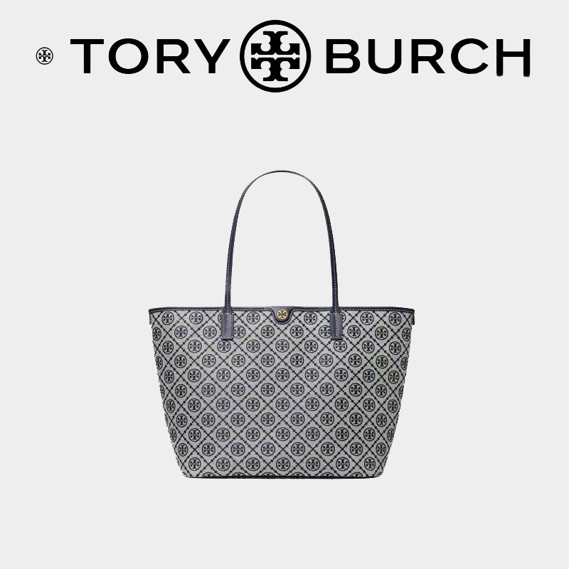 TB Tory Burch ถุงช้อปปิ้งดอกไม้เก่าความจุขนาดใหญ่กระเป๋า TOT