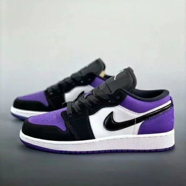 สร้อยข้อมือลูกบอลดินสีดำและม่วง Air Joe 1 Mid Jar1 1 Guo Ailun คู่รักสไตล์เดียวกัน รองเท้าผ้าใบ Baja
