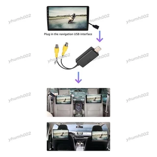 [yhumh002]USB To CVBS RCA Video Output Adapter Box Interface Connect to Monitor Display อุปกรณ์สําหรับ Android วิทยุมัลติมีเดีย (A)