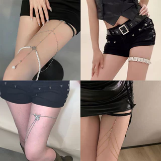 เซ็กซี่หลายเงา พลอยเทียม ขาโซ่สําหรับผู้หญิงสาวลูกไม้กุทัณฑ์ร่างกายโซ่พรรคเครื่องประดับ