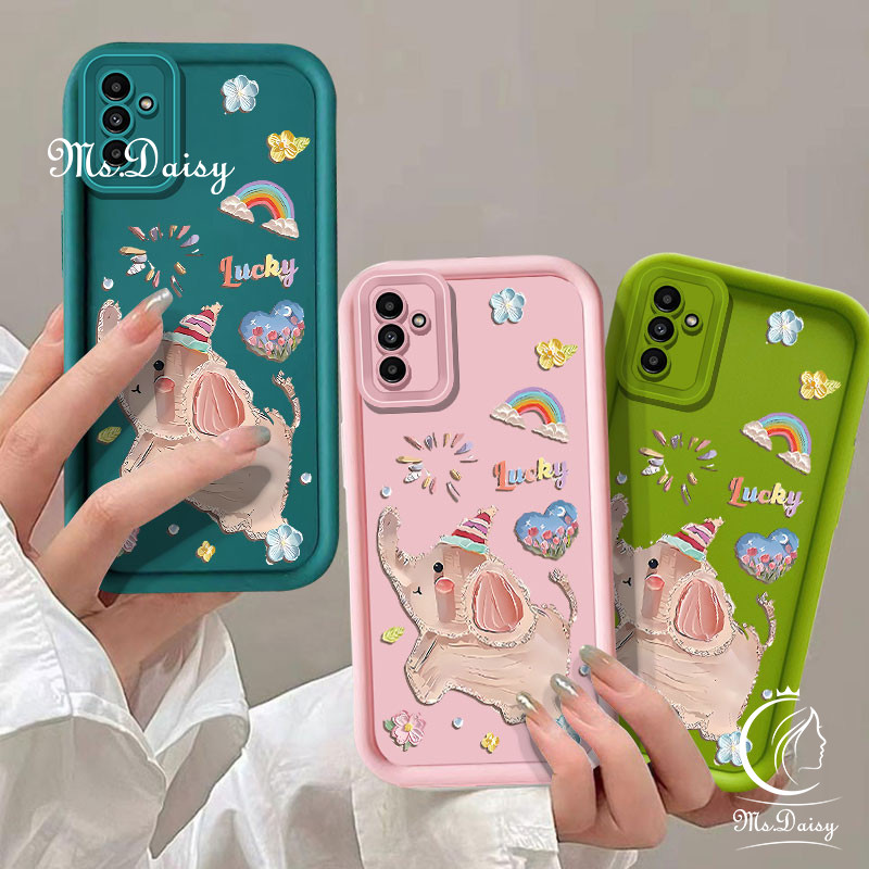 สําหรับsamsung Galaxy A13 A14 A15 A20 A30 A21S A22 M22 M32 A22 A55 A71 Samsung Galaxy S23 Ultraน่ารักช้างน้อยเคสโทรศัพท์กันกระแทกฝาครอบโทรศัพท์