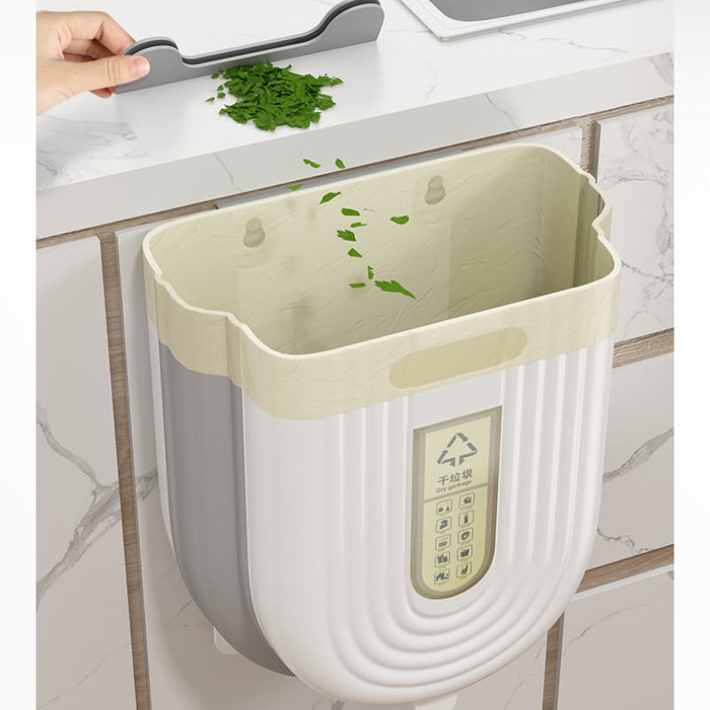 ถังขยะพับได้สําหรับห้องครัวแขวนผนังตะกร้าขยะกันน้ําอเนกประสงค์ตู้ถังขยะถังขยะแบบพับได้สําหรับตู้ครัว - รูปที่ 5