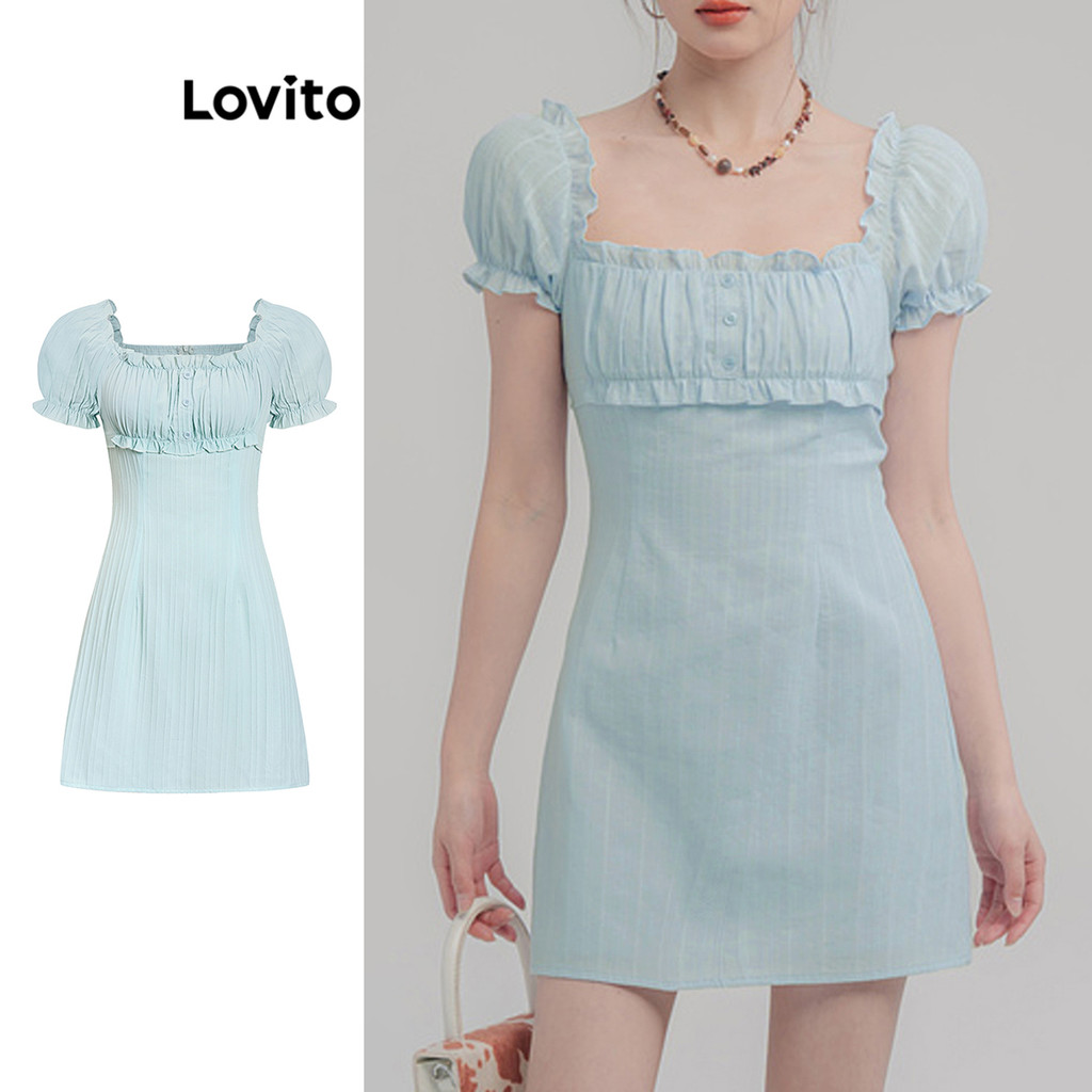 Lovito ชุดเดรสลำลองลำลองสำหรับผู้หญิง L95ED288