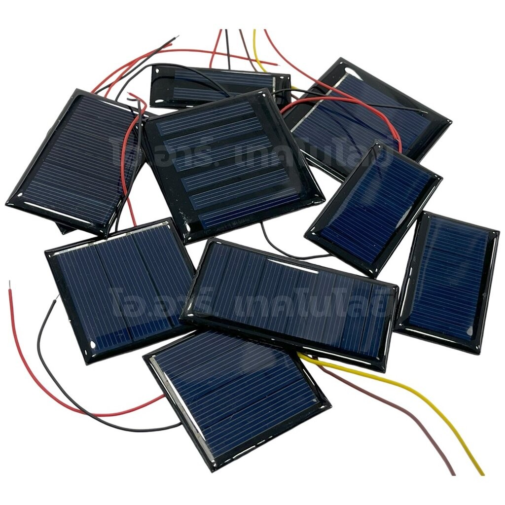แผงโซล่าเซลล์ ขนาดเล็ก พร้อมสาย Mini Solar cell with cable แผ่นโซล่าเซลล์ พลังงานแสงอาทิตย์ สำหรับงานประดิษฐ์ การทดลอ...