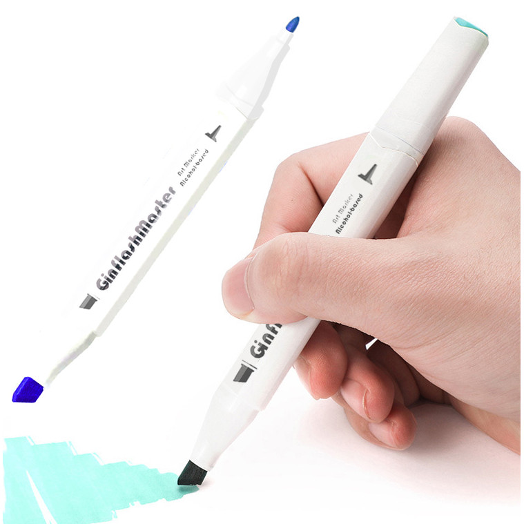 Ginflash Chisel และ Fine Tip การ์ตูน Art Marker ปากกา Sketch แอลกอฮอล์ตามเครื่องหมาย Dual เคล็ดลับสมุดระบายสี Manga วาดภาพเคลื่อนไหว - รูปที่ 5