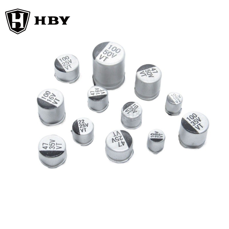 10pcs ชิป Electrolytic Capacitor SMD 16V 10 25V 35V 50V 10UF 22UF 33 47UF 100UF