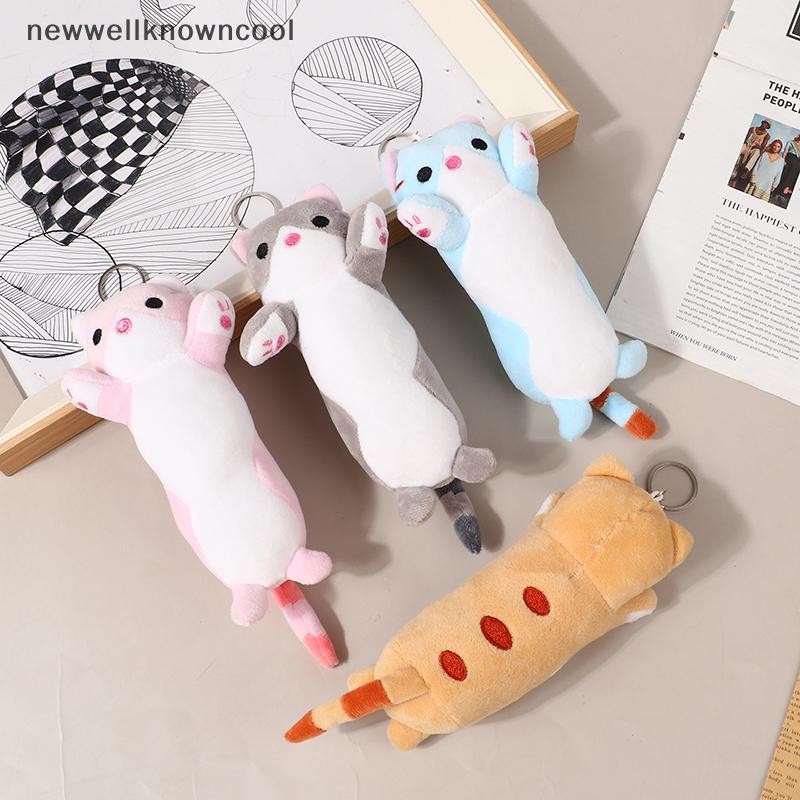 Newwellknowncool น่ารักยาวตุ๊กตาแมวตุ๊กตาของเล่นตุ๊กตาสัตว์พวงกุญแจกระเป๋าเป้สะพายหลังจี้สําหรับเด็กหญิงของขวัญวันเกิด AAD