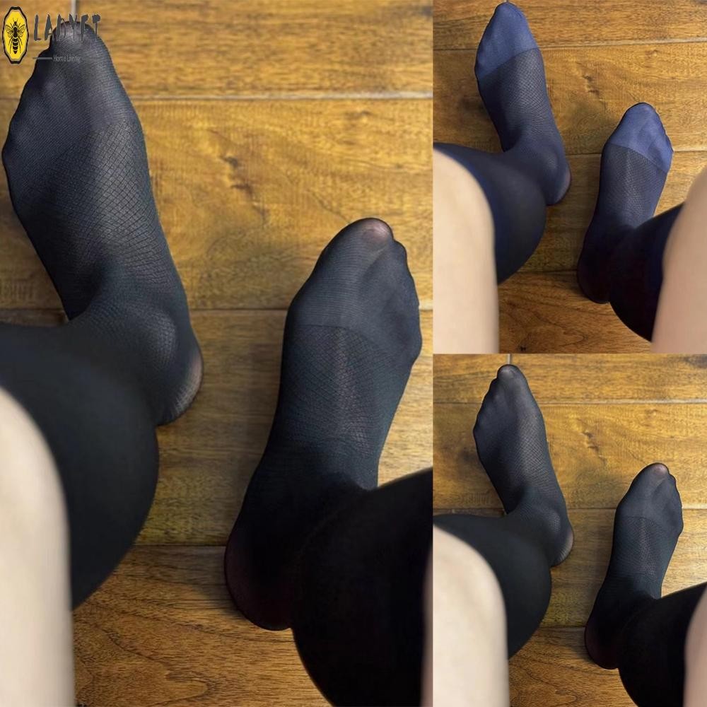 ผู้ชายถุงน่องเซ็กซี่ Breathable Rhombus รูปแบบ Sheer ถุงน่อง Traceless