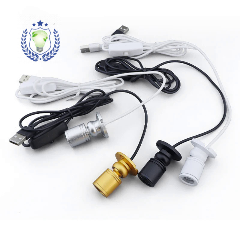 LED USB ปอตไลท์3วัตต์ DC5V ตู้เครื่องประดับตู้โชว์เคาน์เตอร์โคมไฟพื้นผิวติดตั้งเพดานมินิจุดไฟ USB 5โวลต์อินเตอร์เฟซ