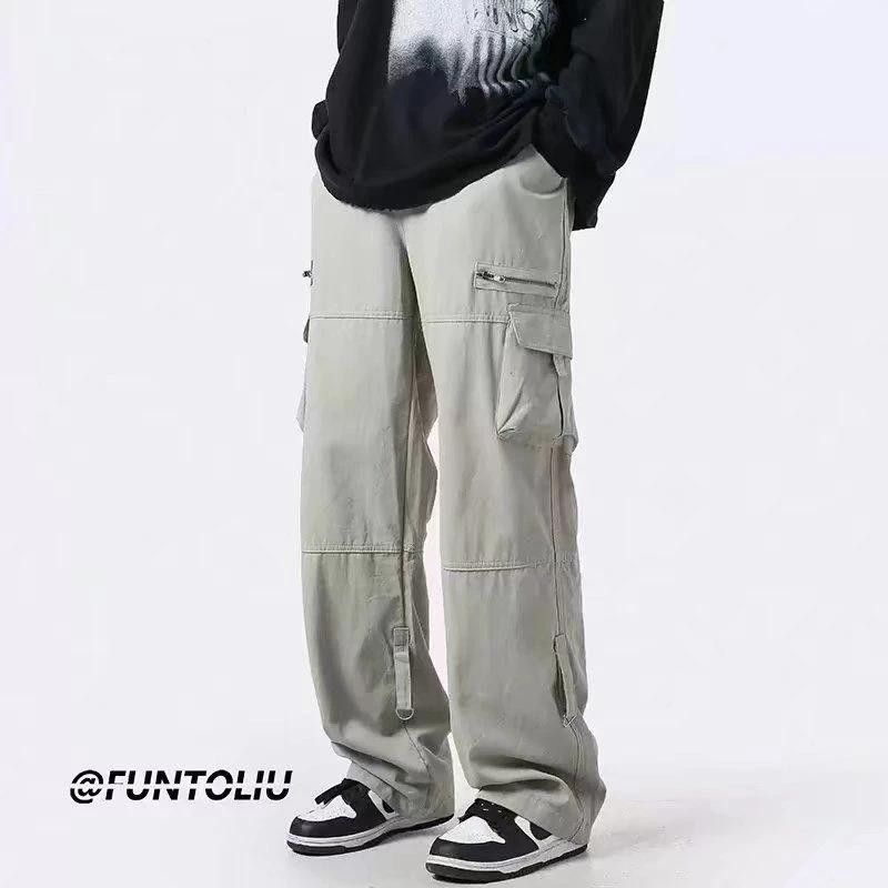 Basic All-Match Pure Cotton Boys Straight Street Wear Casual Loose Spring Autumn Overalls Turus
