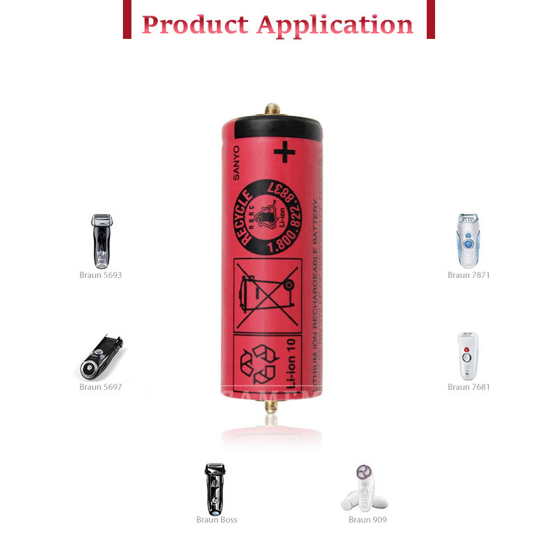 UR18500Y for 720S-4 790CC-4 760 5030S 5040S Braun Shaver Battery 3.7V Li-Ion Battery