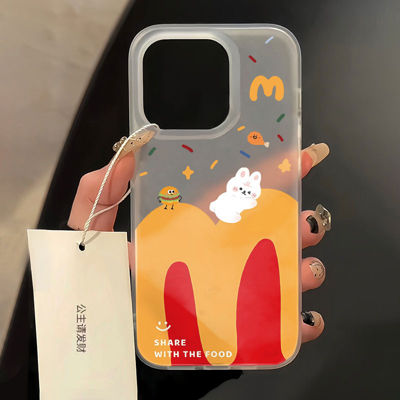 ส่งจากไทย บุคลิกภาพกระต่ายน้อยสีขาว IPhone 16 11 13 14 15 Pro Max XR 12 Pro 7 8 Plus SE X Xs Max Clear Case