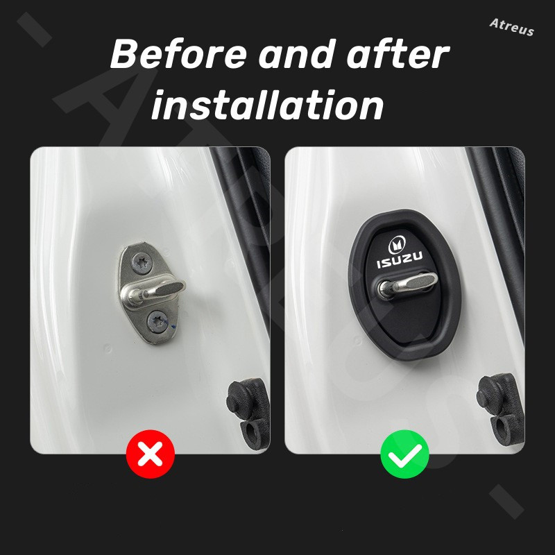 4 ชิ้น Isuzu ซิลิโคนรถประตูล็อ ฝาครอบป้องกัน รถประตูล็อคฝาครอบป้องกันซิลิโคนประตูล็อคโช้คอัพเงียบ สำหรับ Isuzu Panther Elf Traga Dmax Mux Trooper MU7 TFR Crosswind Panther Sportivo - รูปที่ 2