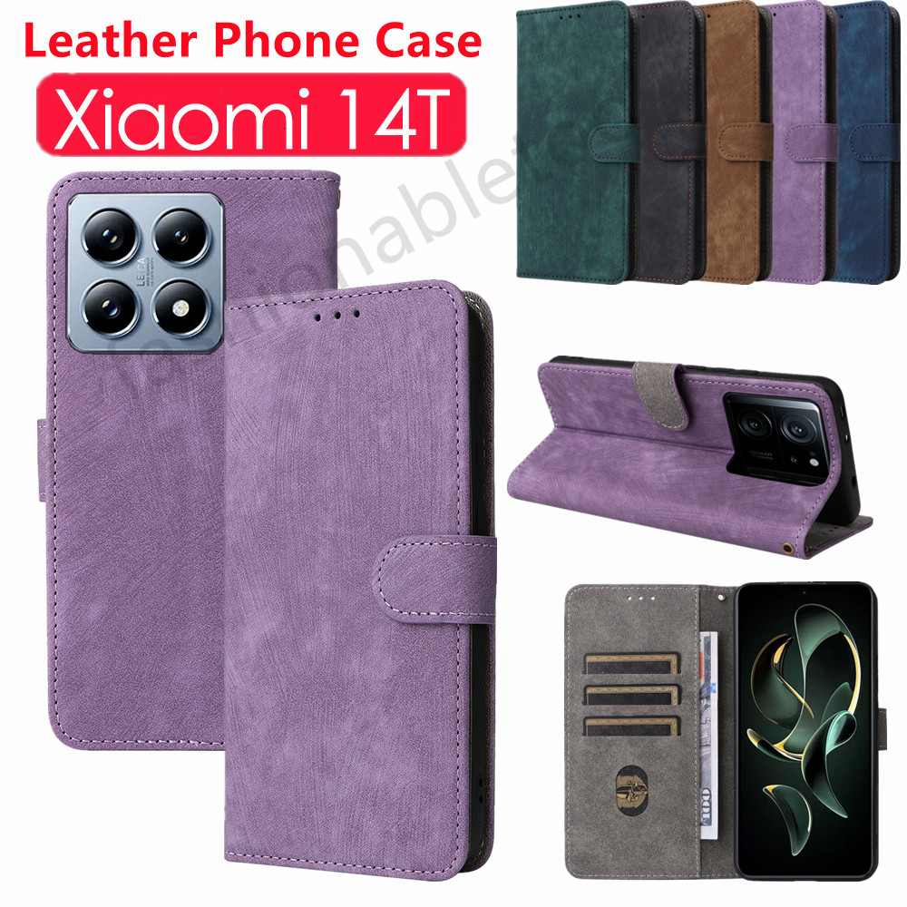Flip หนังสําหรับ Xiaomi 14T pro 14tpro 14 Ultra 14ultra 1 4 Xiaomi14T pro Xiaomi14Tpro Xiaomi14Ultra วงเล็บแม่เหล็กปลอกกันกระแทกปกหลัง