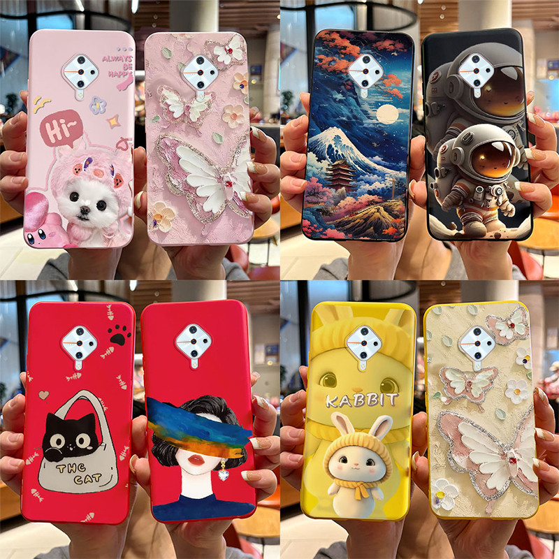 สําหรับ Vivo S1 Pro ปลอกนุ่มแฟชั่น Space man ทาสีซิลิโคน Candy Jelly ฝาหลังสําหรับ VIVOS1 Pro S 1 Pro 1920 เคสโทรศัพท์