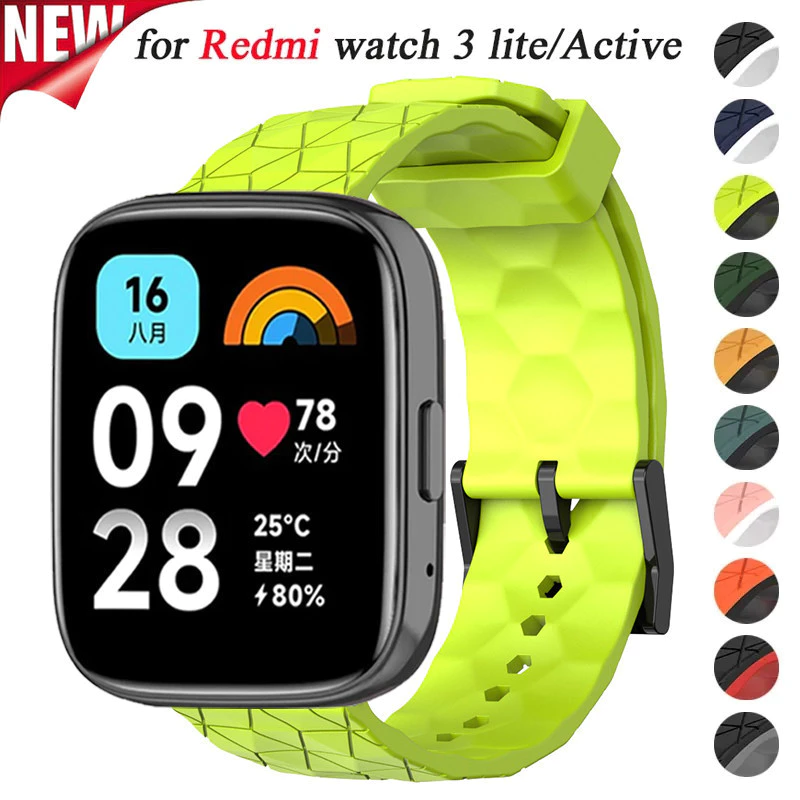 สายซิลิโคนสําหรับ Redmi Watch 3 Active สร้อยข้อมือเปลี่ยนสายรัดข้อมือสําหรับ Xiaomi Redmi Watch 3 Lite สมาร์ท WatchBand อุปกรณ์เสริม