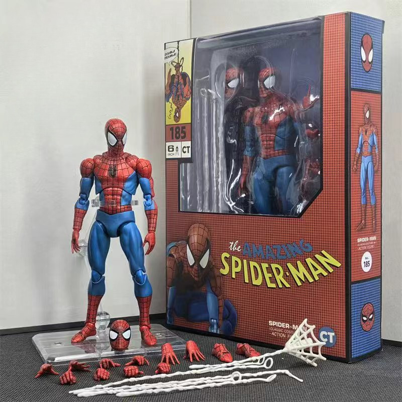 Mafex Spider Man 185 Action Figure Spiderman Articulado Mdoel ของเล่น