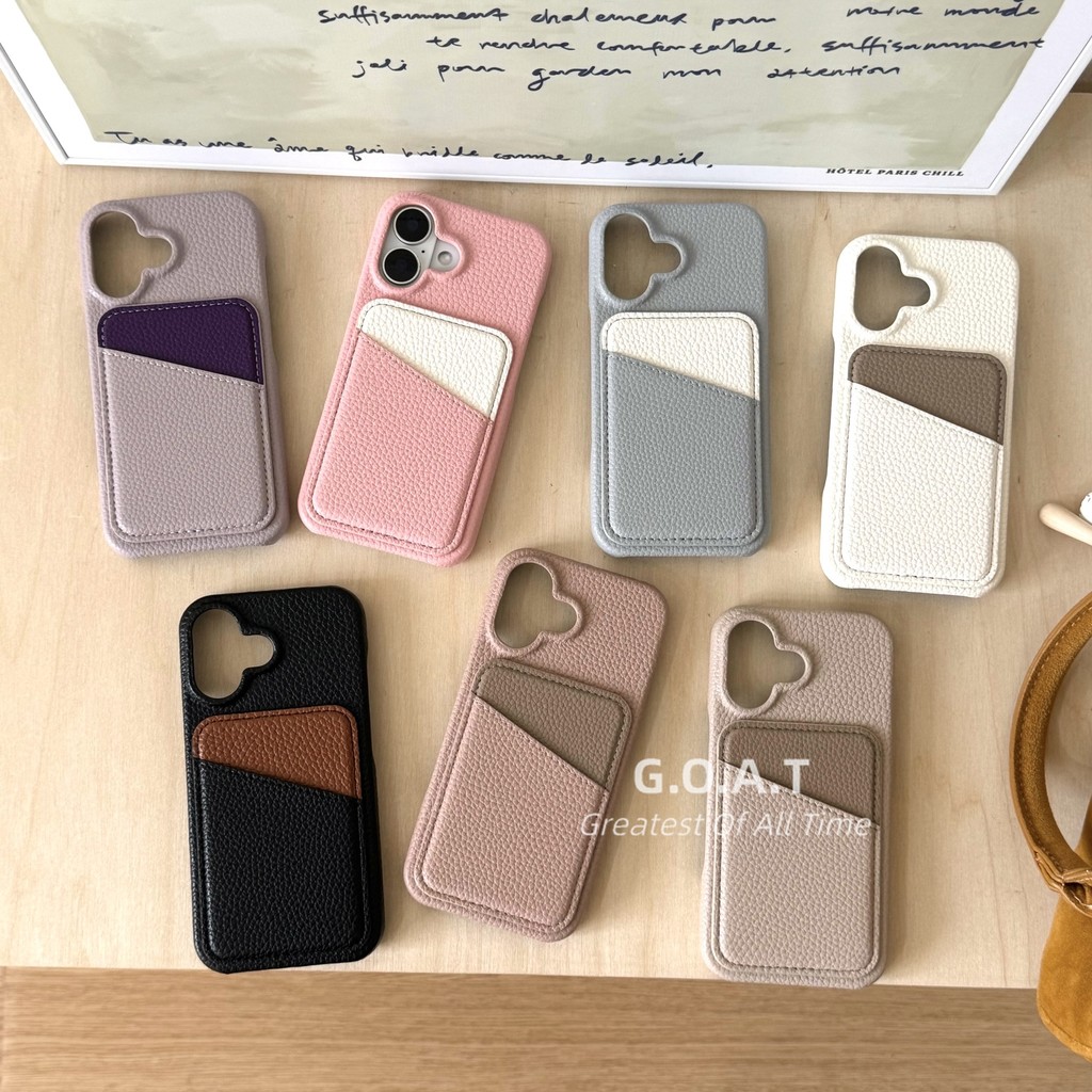 Goatแฟชั่นกระเป๋าบัตรปลอกหนังเข้ากันได้สําหรับiphone 11 16 15 14 13 12 Pro MaxเคสiPhoneป้องกันAnti-Dropปกหลังกรณี