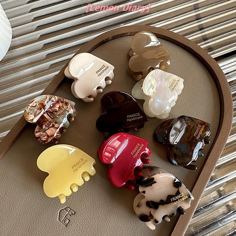 แอลดี| สร้างสรรค์แฟชั่นหัวใจผมขนาดเล็กกรงเล็บอะซิเตทสําหรับผู้หญิงสาวน่ารักรูปหัวใจกิ๊บอุปกรณ์ผมของขวัญใหม่