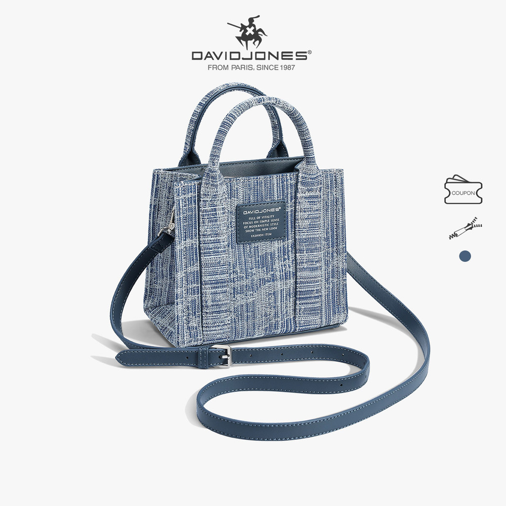 David Jones Paris 2024 Spring Summer New Collection Designer women Top-Handle Bags กระเป๋าผ้าใบคาวบอย
