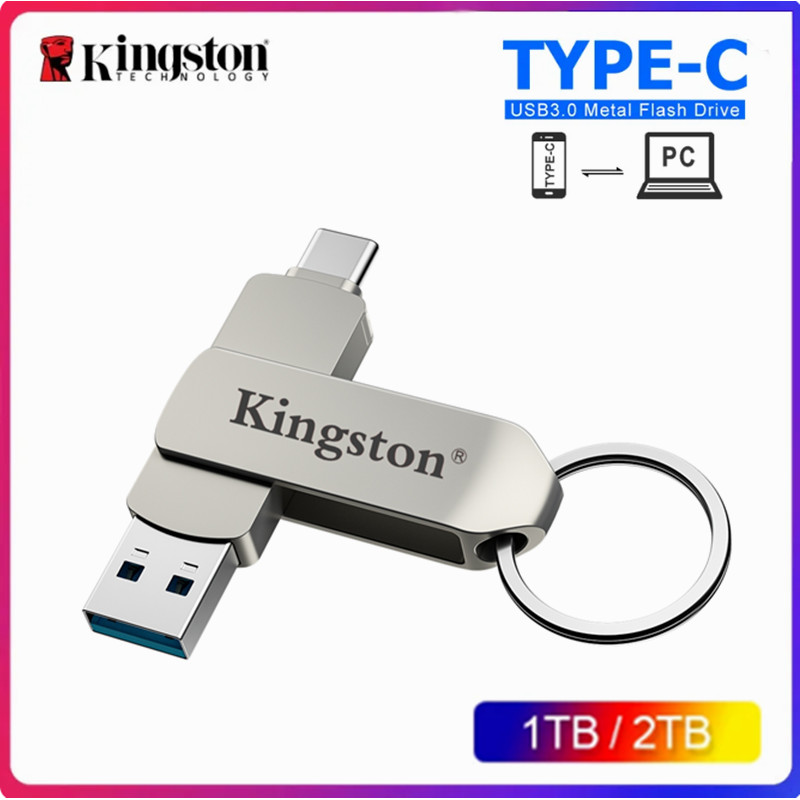 แฟลชไดรฟ์ USB OTG ของ Kingston Type-C 1TB 2TB แฟลชไดรฟ์ USB ความเร็วสูง OTG ไดรฟ์ปากการองรับ iPhone15/16