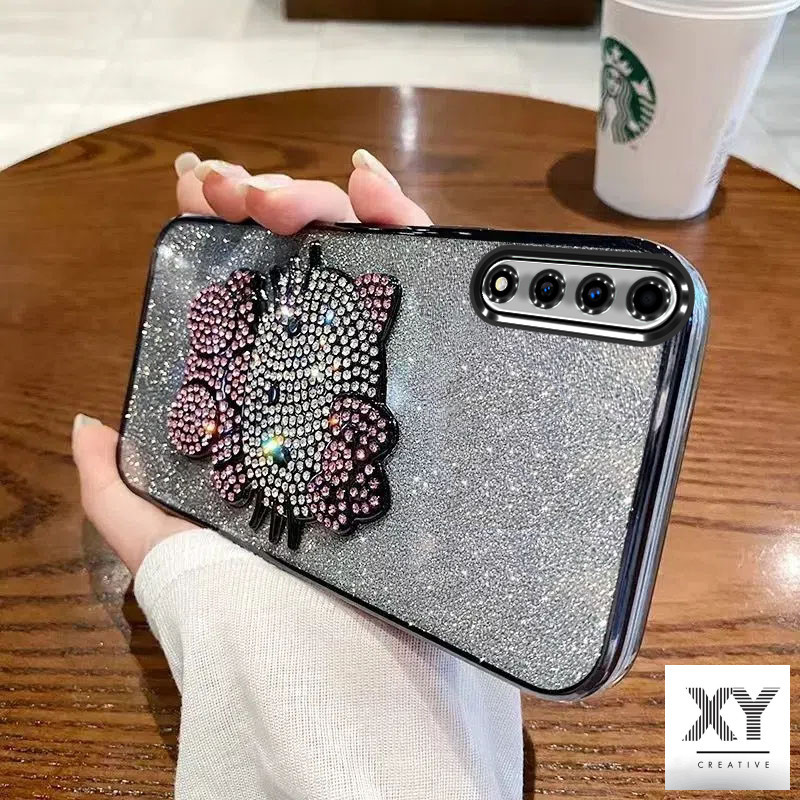 เคส Samsung A7 2018 A50 A70 A30S A50S A750 หรูหรา ชุบแฟลช เคสโทรศัพท์เพชร KT Cat โปร่งใสป้องกันกันกระแทกกรณี เคสโทรศัพท์ Samsung A7 2018 A50 A70 A30S A50S A750