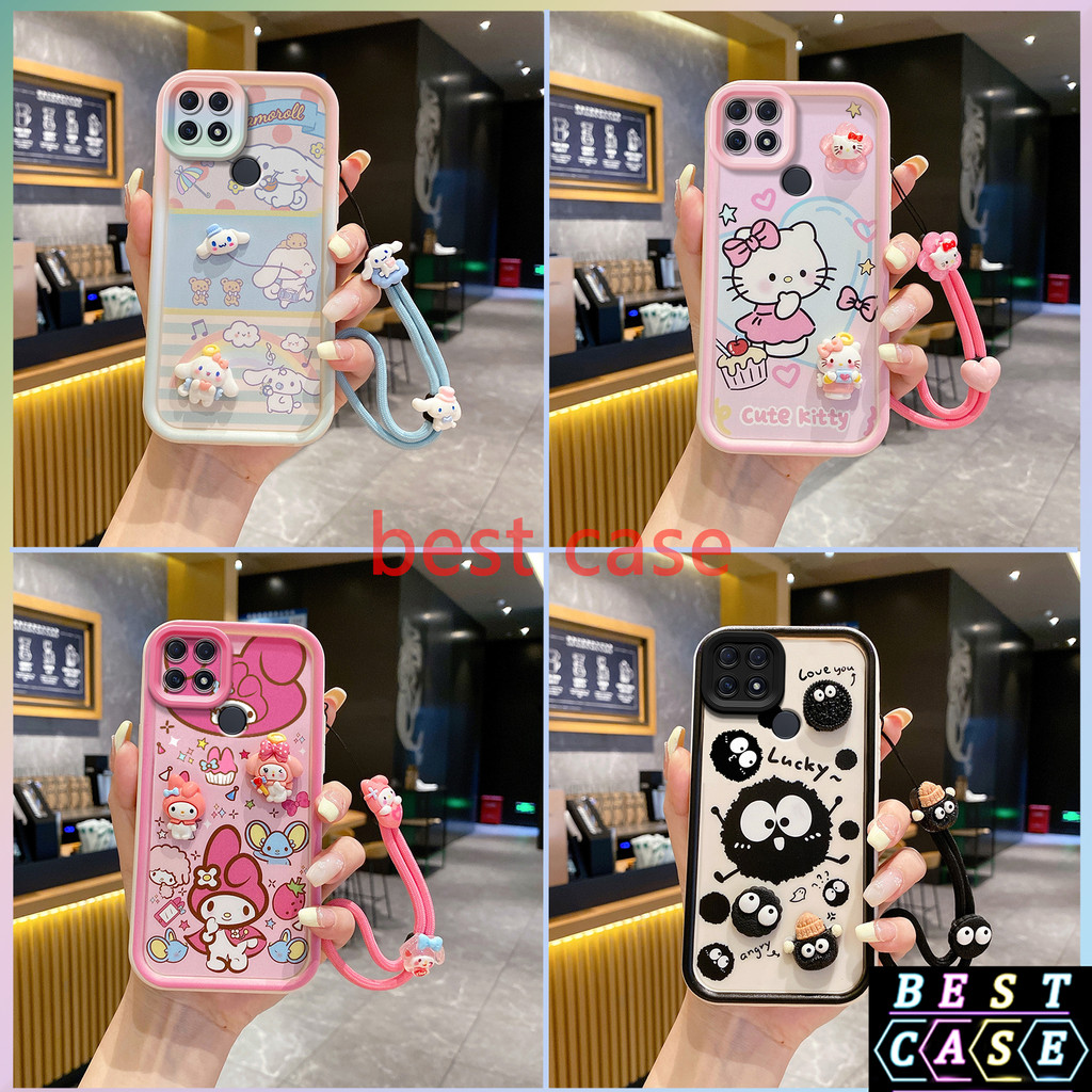 เคส OPPO A15 เคส OPPO A15s เคส Cinnamoroll และ ‌Hello Kitty ลายการ์ตูนสามมิติรูปตุ๊กตาเคสโทรศัพท์นุ่มน่ารัก XX-TYGZ