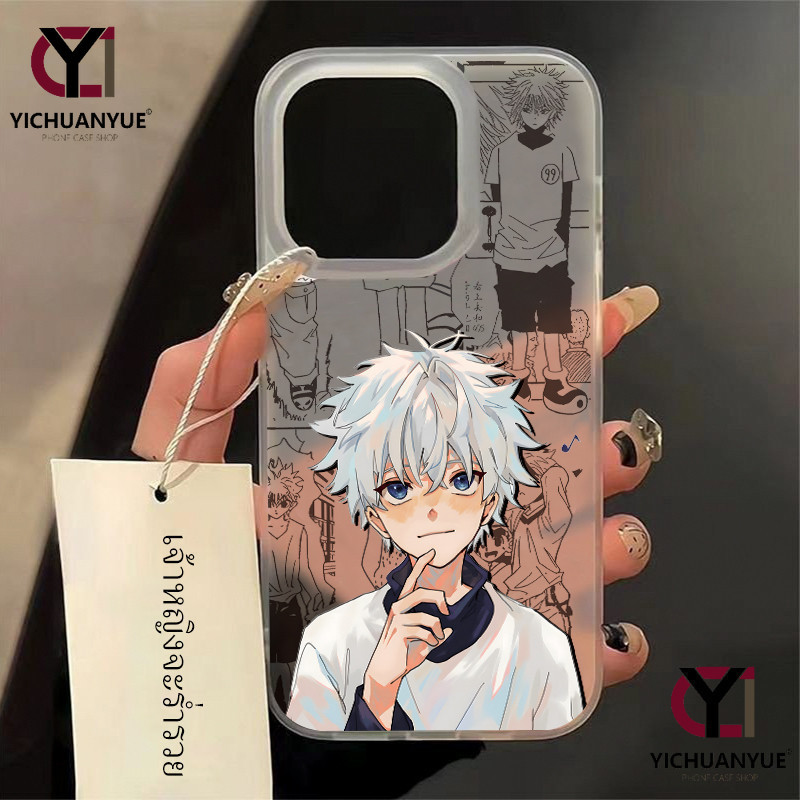 ฮันเตอร์เต็มเวลา🔥for iphone15 14 13pro max 7 8 XR 12 Plus การ์ตูนน่ารักผู้ชายผมสีขาวอะนิเมะรูปแบบโปร่งใสกรณีโทรศัพท์นุ่ม