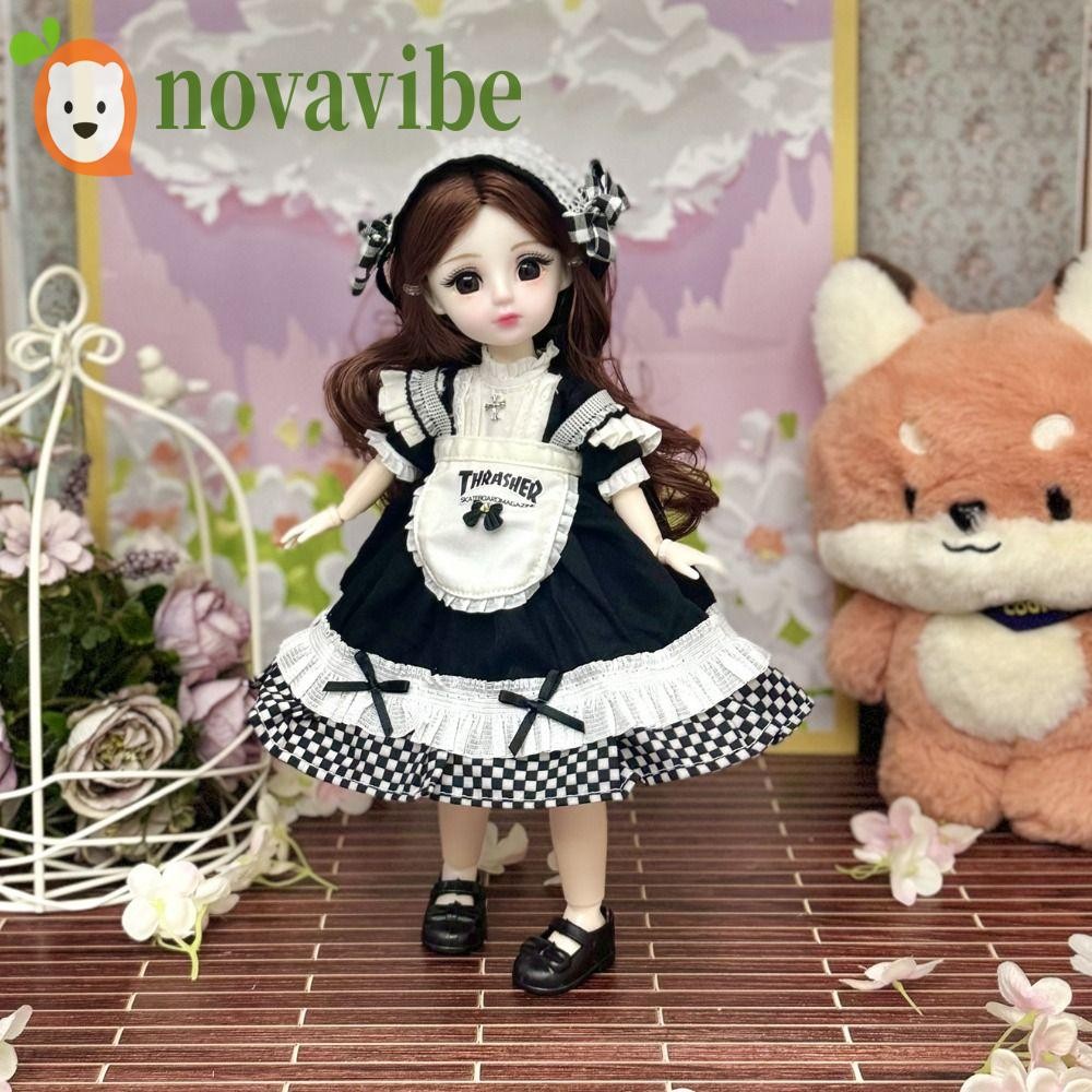 โนวาวีเบ เจ้าหญิงแต่งตัวตุ๊กตา บีเจดี, 1/6 SD กับวิกผม ทํา ขึ้น 30 ซม. บีเจดี ตุ๊กตากับเสื้อผ้า, ตุ๊กตาทารกอะนิเมะผมยาวดึงดูดตาเจ้าหญิงแต่งหน้าลูกร่วมตุ๊กตาเ