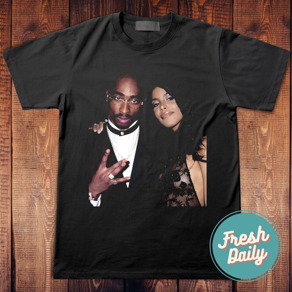 2Pac Tupac Shakur Aaliyah เสื้อยืด 2Pac Rapper เสื้อยืด 90S Hip Hop เสื้อผ้า