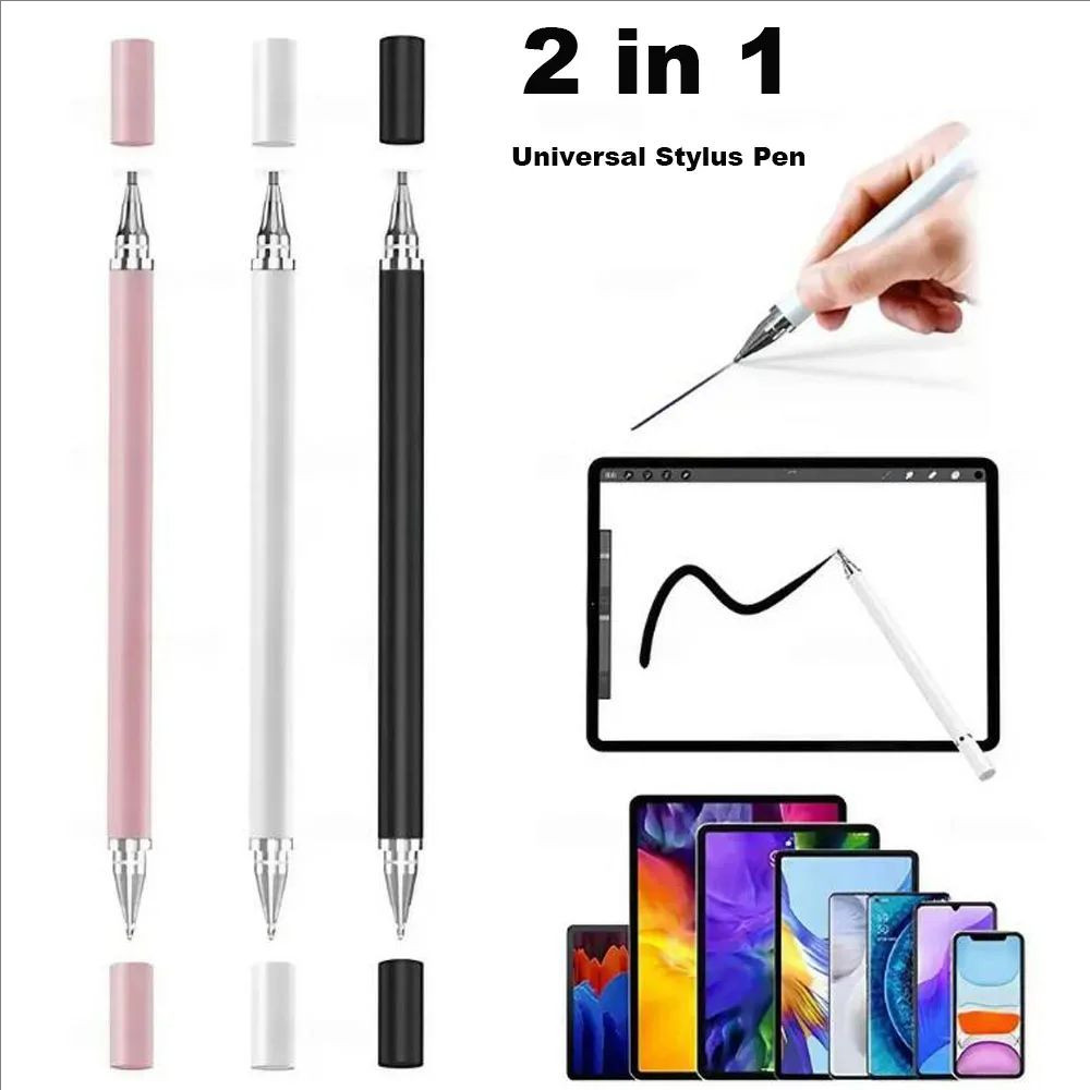 [Hot]Comfort Grip ความไวสูง Double Head Capacitive Pen Universal Touch Screen Pen 2 In 1 Stylus Mobiles อุปกรณ์การเขียน Anti-slip เหมาะกับโทรศัพท์แท็บเล็ตจอภาพ