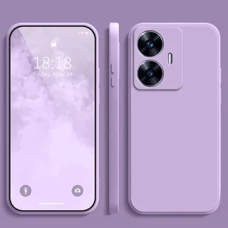 เคส Realme C55 สีทึบ Realme C55 , เคสซิลิโคนป้องกันการตกสีธรรมดาเรียบง่าย YT