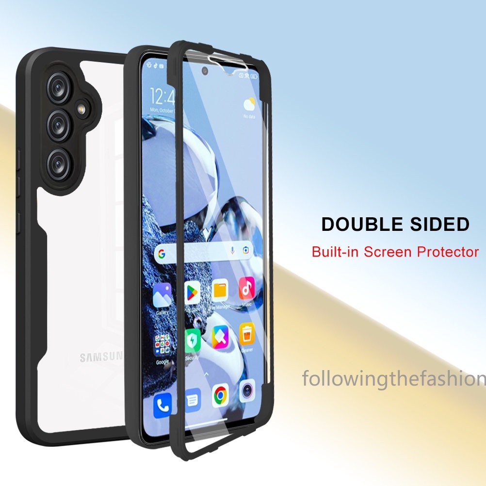 สําหรับ Samsung Galaxy A16 5G Galaxy A16 16 A06 4G 5G 2024 เคสโทรศัพท์ 360° อะคริลิคสองด้านป้องกันเต็มรูปแบบพร้อมการป้องกันเลนส์กล้องฝาครอบกันกระแทก