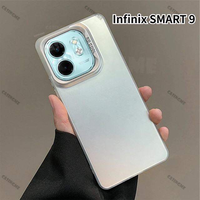Infinix Smart 9 2024 หรูหราชุบ Aurora Skin Matte สําหรับ Infinix Smart 9 Smart9 InfinixSmart9 Pro Plus 4G 5G กล้องที่มีสีสันป้องกันเคสโทรศัพท์กันกระแทกฝาหลัง