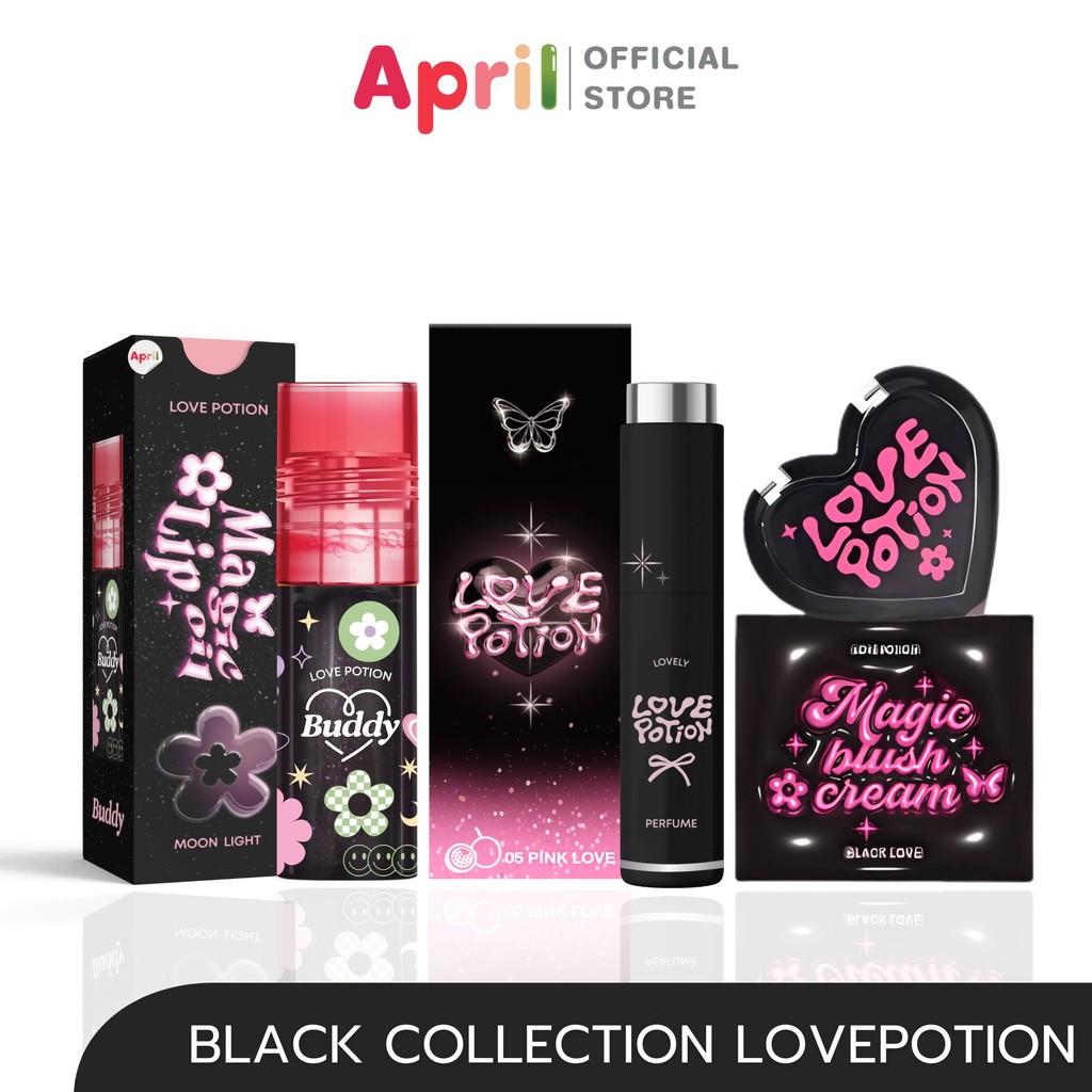 แบล็คคอลเลคชั่น Black collection ลิปออยส์สีดำ บลัชดำ น้ำหอมสีดำ เลิฟโพชั่น LOVEPOTION