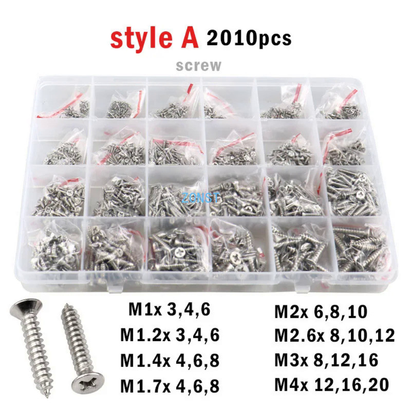M1 M1.2 M1.4 M1.7 M2 M3 M4 304 Stainless Steel Self Tapping Wood Screw Phillips Flat Countersunk hea