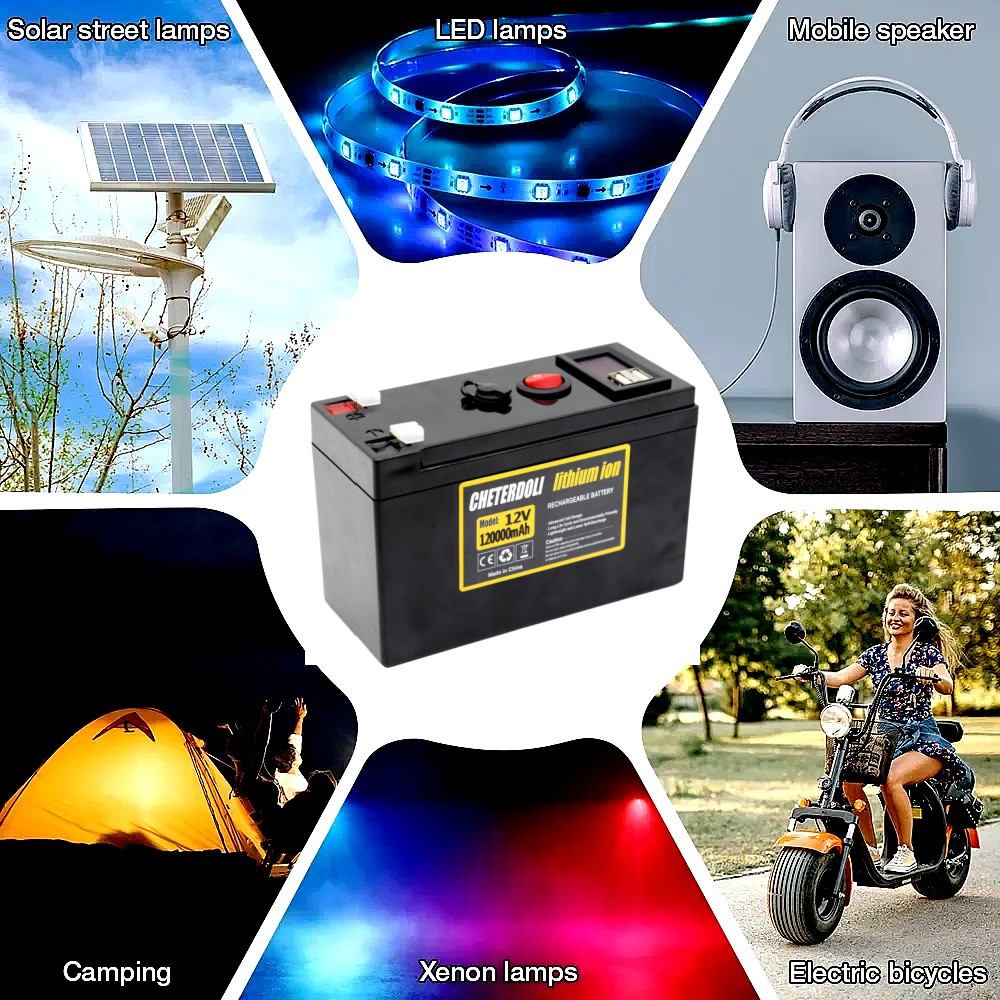 lithium battery 12v 120AH แบตเตอรี่พลังงานแสงอาทิตย์ Built in BMS Protection โมดูลชาร์จแบตเตอรี่ 18650 - รูปที่ 4