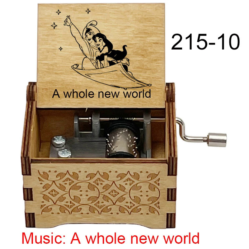 A whole new world Wooden hand operated Music Box Christmas New Year gift for girlfriend boyfriend wi