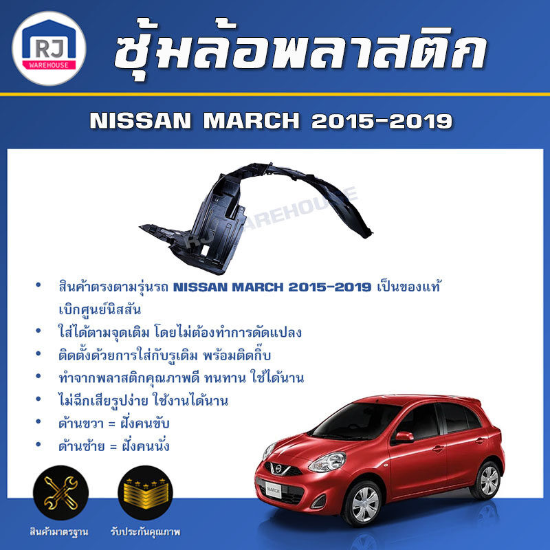 👌RJ (สินค้าแท้ศูนย์)  ซุ้มล้อพลาสติก นิสสัน มาร์ช ปี 2015-2019 ล้อหน้า **ไม่มีกิ๊บล็อคแถม**NISSAN MARCH 2015-2019