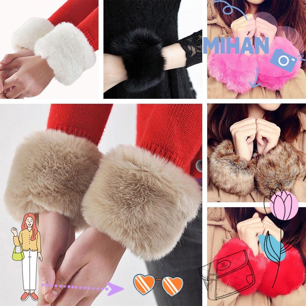 เดือน อบอุ่นขนยาวสายรัดข้อมือยืดหยุ่นสําหรับเสื้อขนสัตว์และแจ็คเก็ตเสื้อผ้าอุปกรณ์เสริมแขนอุ่น