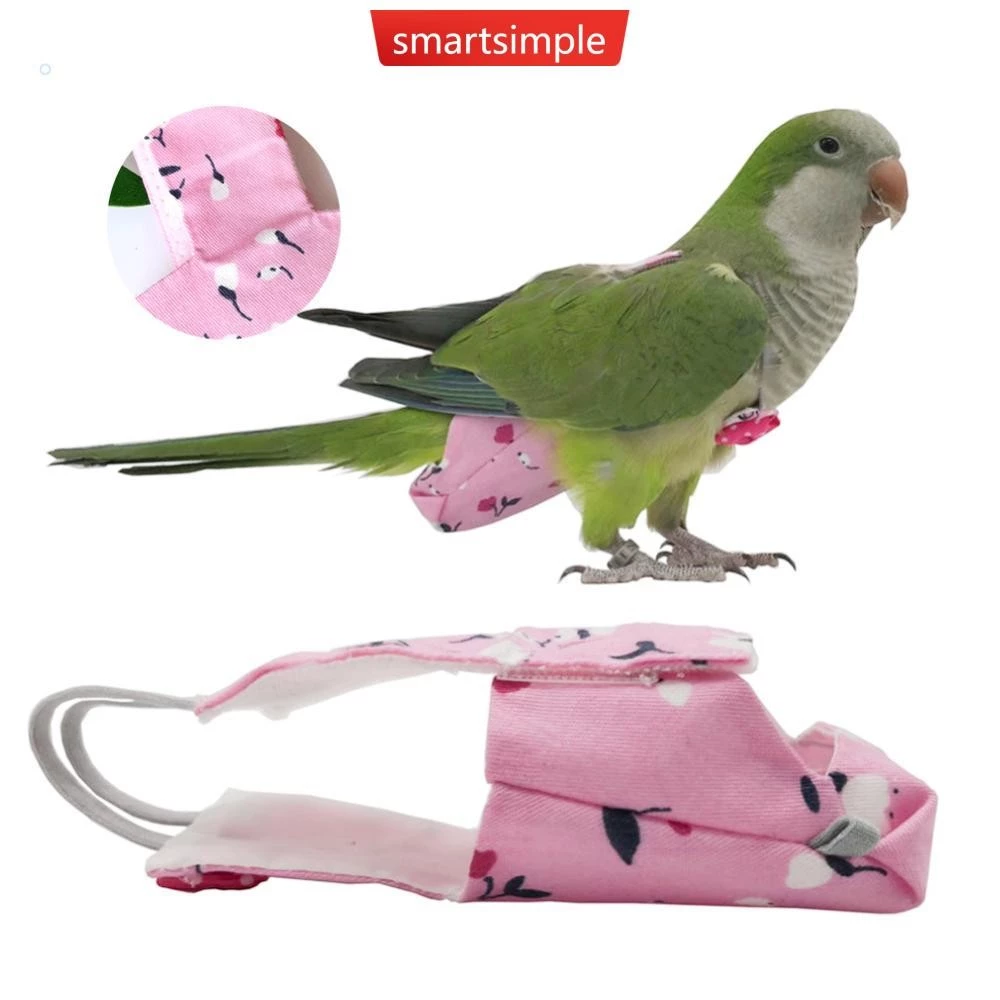 Smartsimple Parrot ผ้าอ้อมเที่ยวบินชุดนกเสื้อผ้าสําหรับนกแก้วนกแก้วนกแก้ว Pigeon ขนาดกลางขนาดใหญ่สัตว์เลี้ยงนก G6H2