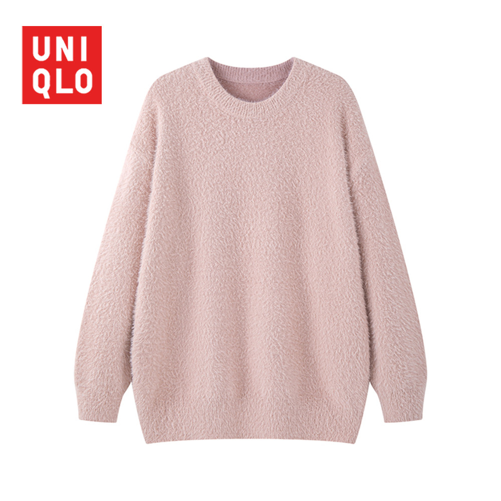 UNIQLO ยูนิโคล่ เสื้อกันหนาวผู้หญิง2024ใหม่สีทึบอบอุ่น จุดต่ําสุด เสื้อความรู้สึกขั้นสูงของม้าน้ําเสื้อกันหนาวย้อนยุคญี่ปุ่นขี้เกียจท็อปส์