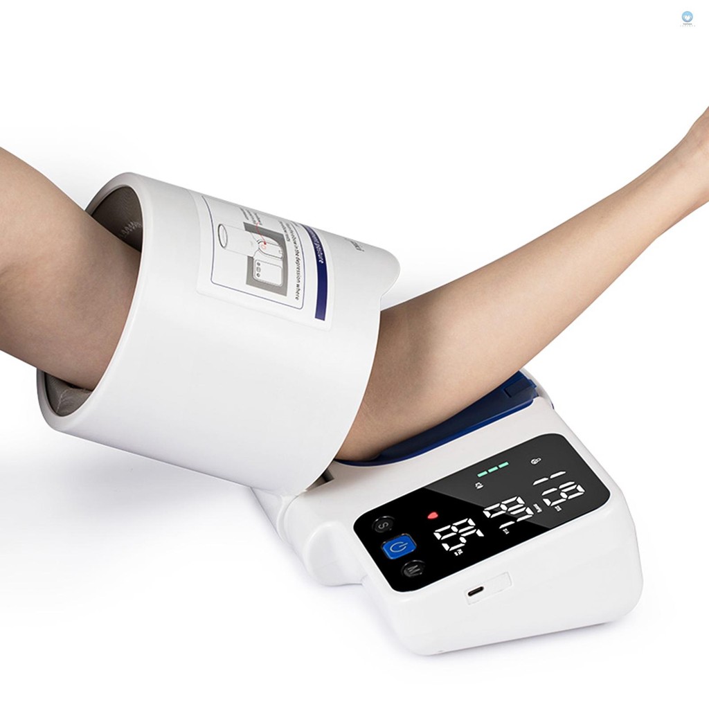 Jziki ZK-B883 Arm Barrel เครื่องวัดความดันโลหิตแบบอิเล็กทรอนิกส์ Digital BP Monitor Tonometer Movable English Voice Broadcast Heart Rate Detection พร้อมหน้าจอ LED ขนาดใหญ่ 99 * 2 หน่วยความจําสําหรับ