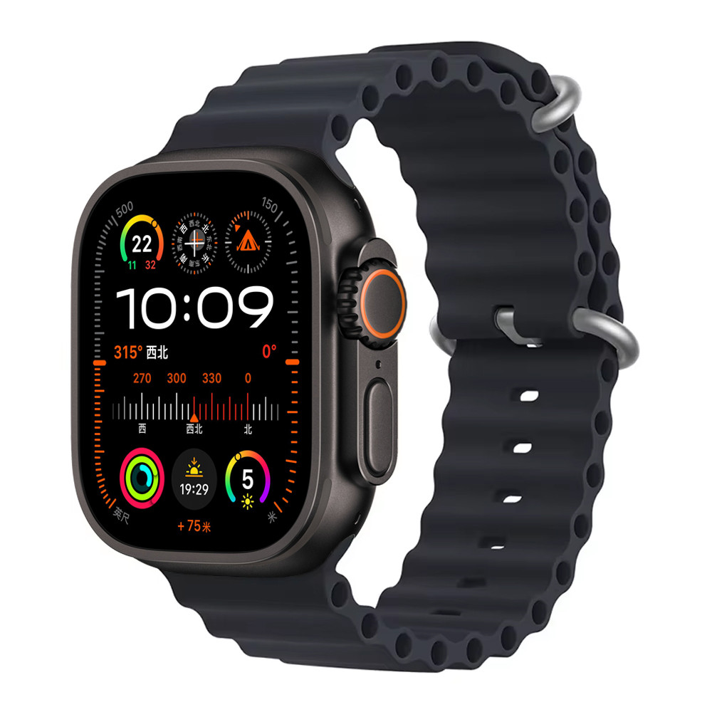 ซิลิโคน Ocean Band สําหรับ iWatch สาย 45 มม.46 มม.42 มม.40 มม.Ultra 49 มม.44 มม.41 มม.กีฬาสร้อยข้อมือ correa series 10 9 8 7 6 5 SE