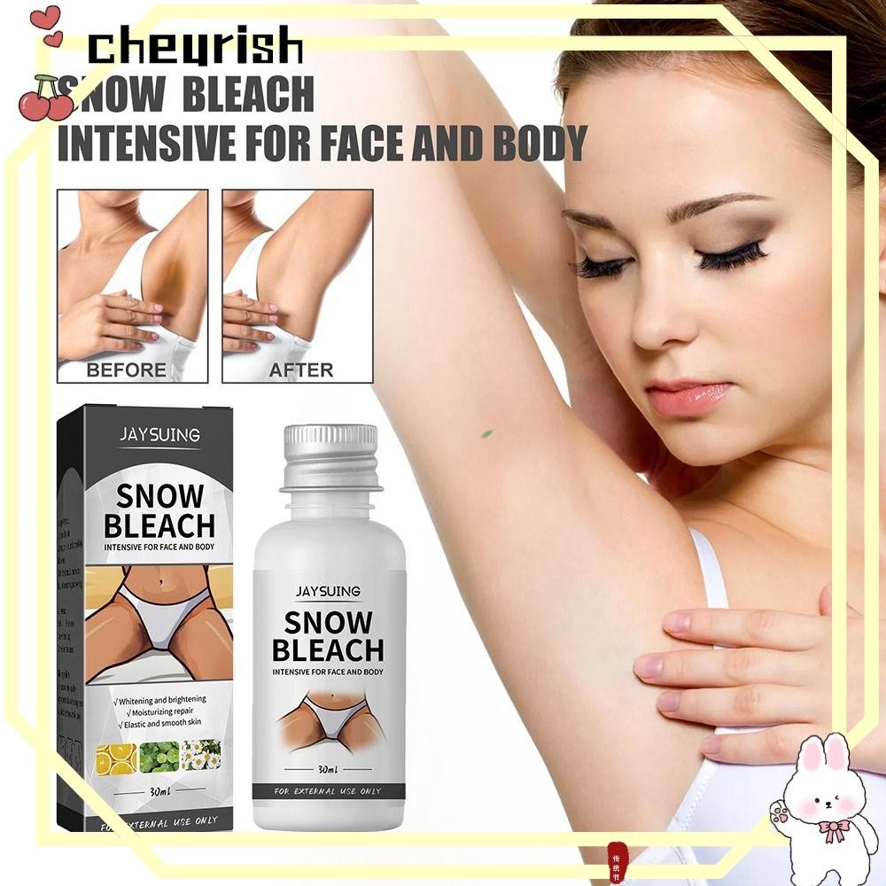 Cheurish Snow Bleach Cream, Moisture Replenishment Body Cream ครีมไวท์เทนนิ่งใต้วงแขน, แบบพกพาพื้นที่ส่วนตัว Care Fade เมลานิน Dark Spot Corrector ผู้หญิงความงาม