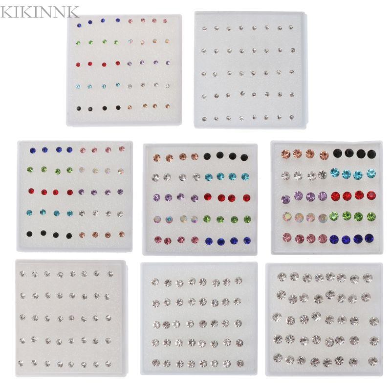 Kikin ต่างหูสตั๊ดแปลกใหม่ 20 คู่ ต่างหู Hypoallergenic จมูก Lip Ear Sticks