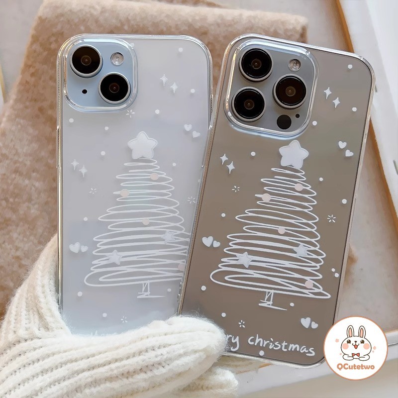 ฤดูหนาวต้นคริสต์มาสล้างเคสโทรศัพท์สําหรับiphone 16 15 14 Plus 11 12 13 Pro MAX XS MAX XR 7 8Plusป้องกันสิ่งสกปรกนุ่มTPUโทรศัพท์ปกหลัง