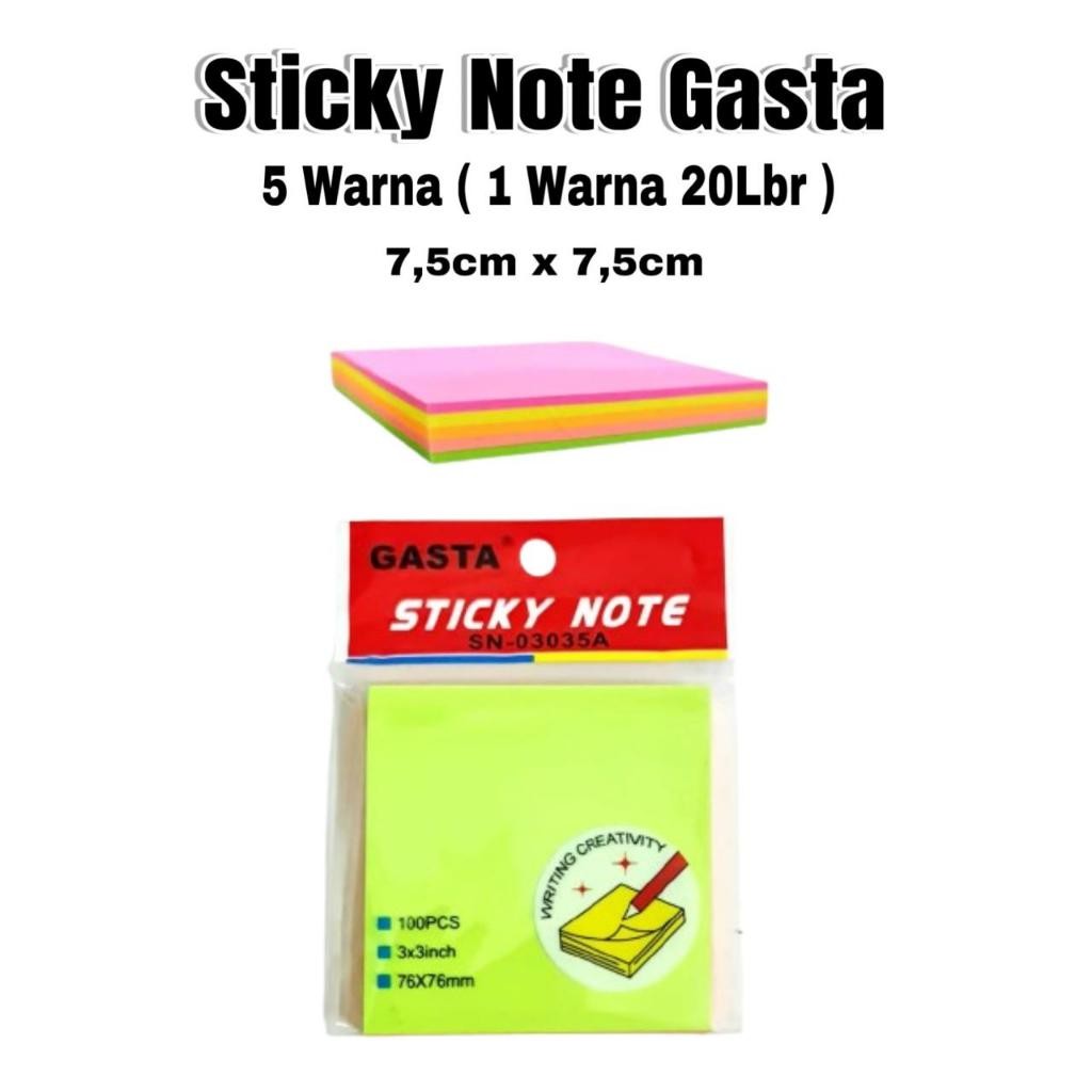 BOS Sticky Note Rainbow 5 สี/Stick Note/Stick Notes/Post IT