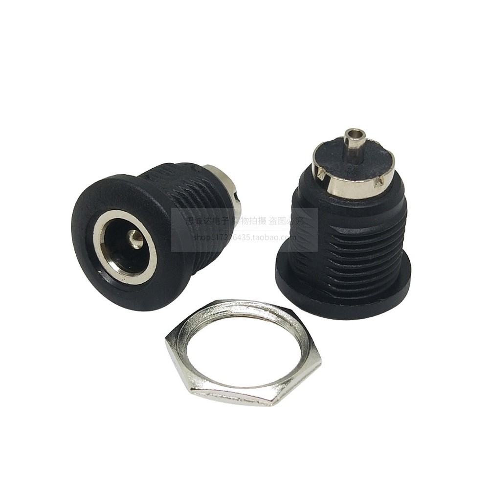 DC022D 5.5 * 2.1/2.5 มม.DC Power Socket DC Socket แท่นชาร์จรูกลมพร้อมน็อตเกลียว 5.5 * 2.1,5.5 * 2.5,