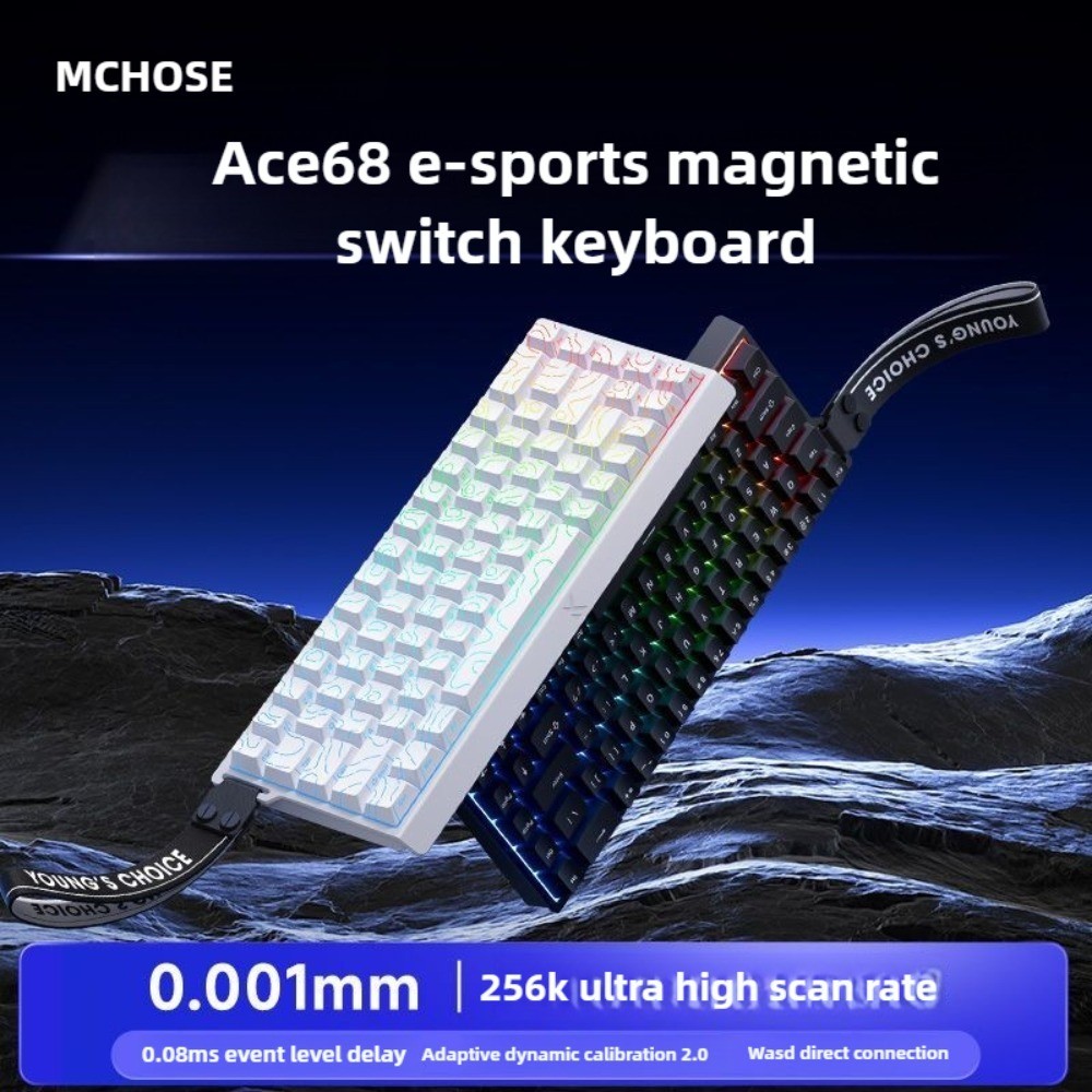 MCHOSE ACE60 ACE68 Pro Magnetic Switch คีย์บอร์ดแบบมีสาย 8K การปรับแต่งเกม Esports สําหรับ Windows/M